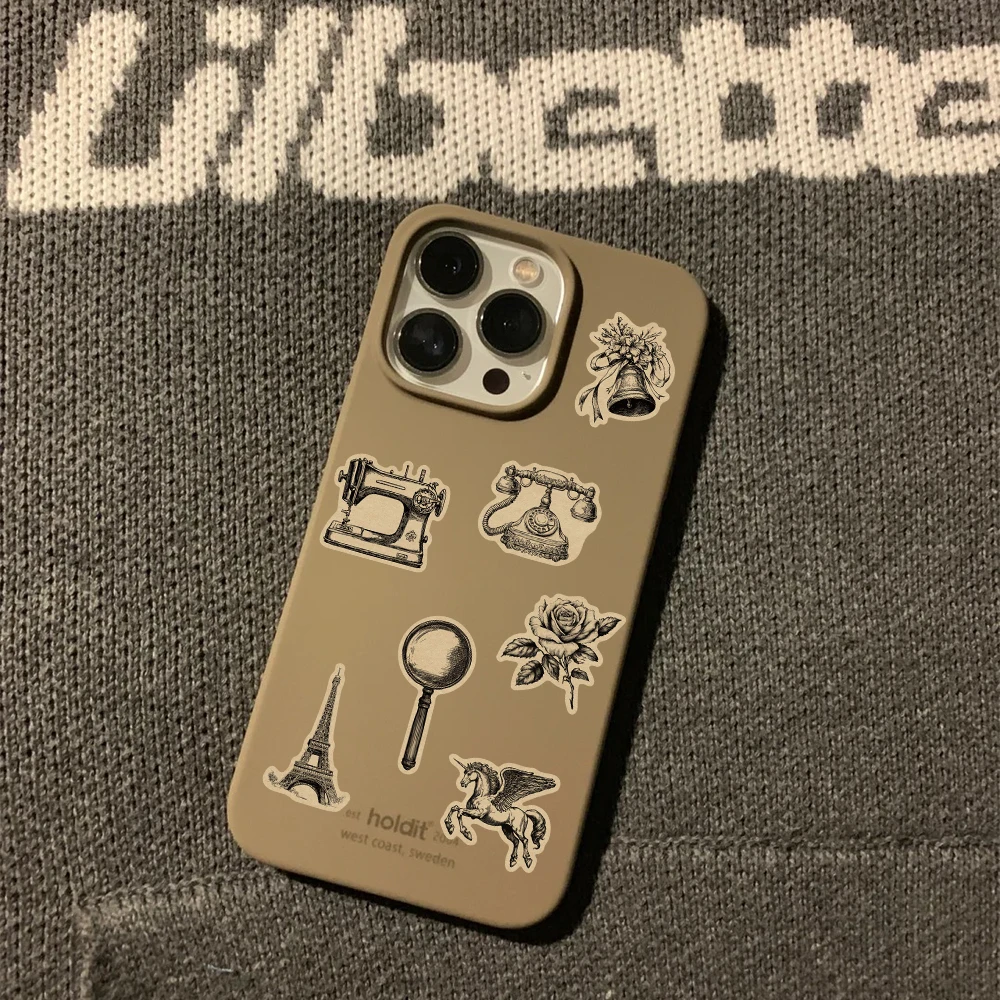50 stücke Retro Kraft Papier Aufkleber Aufkleber Für Telefon Sammelalbum Laptop Koffer Gitarre DIY Vintage Ästhetischen Aufkleber Kreative Geschenke – Detail 9