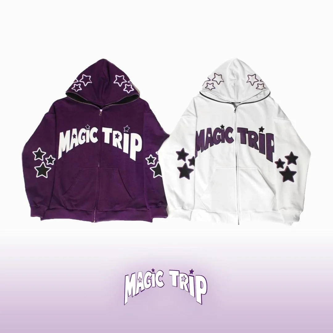 

Y2k Zip Up Hoodie Women Harajuku American-Style Retro High Street Embroidery Stars Zipper Hoodie Loose Lazy Style Chic Coat Top