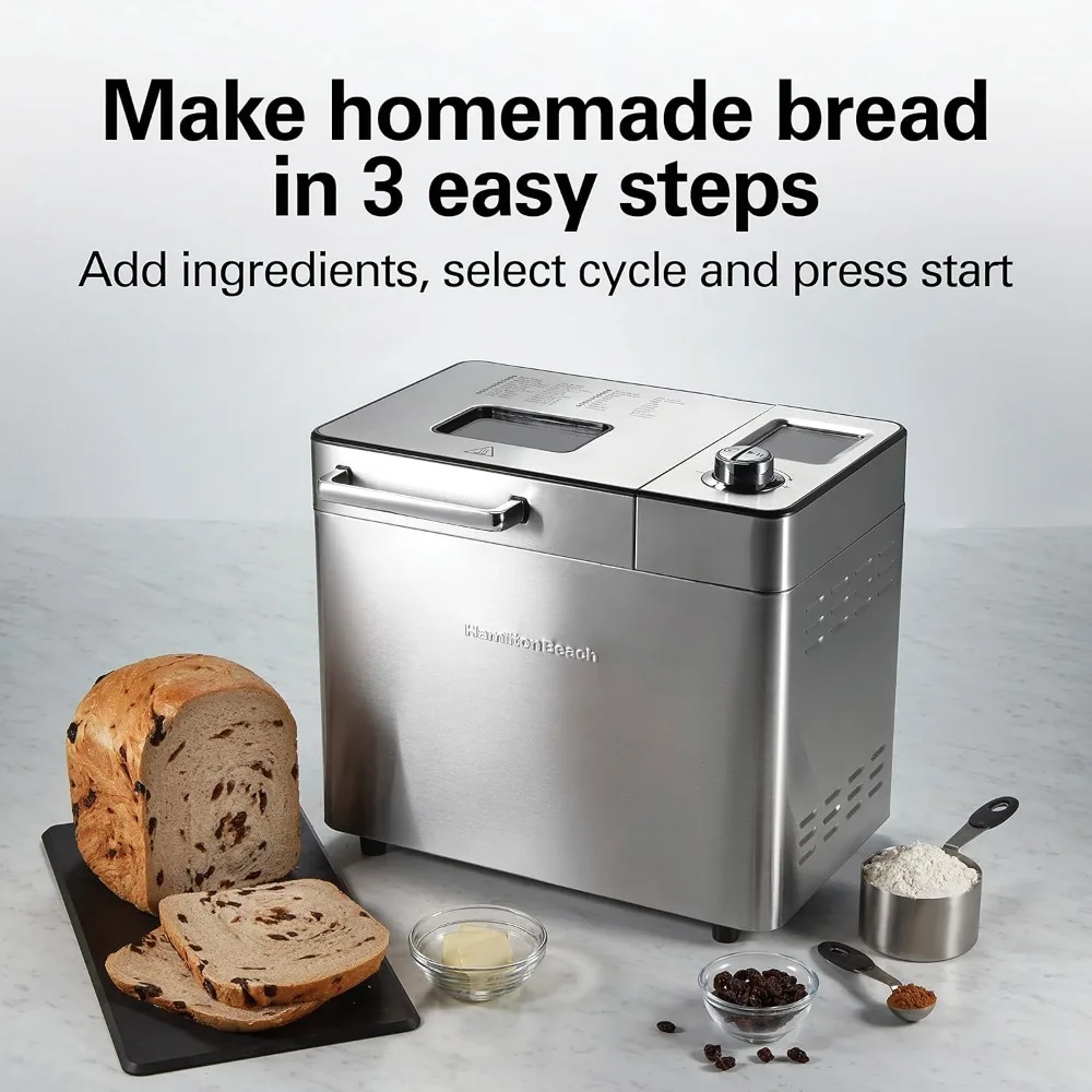 29890 Premium Dough & Bread Maker Machine with Auto Fruit and Nut Dispenser, 2 lb. Loaf Capacity