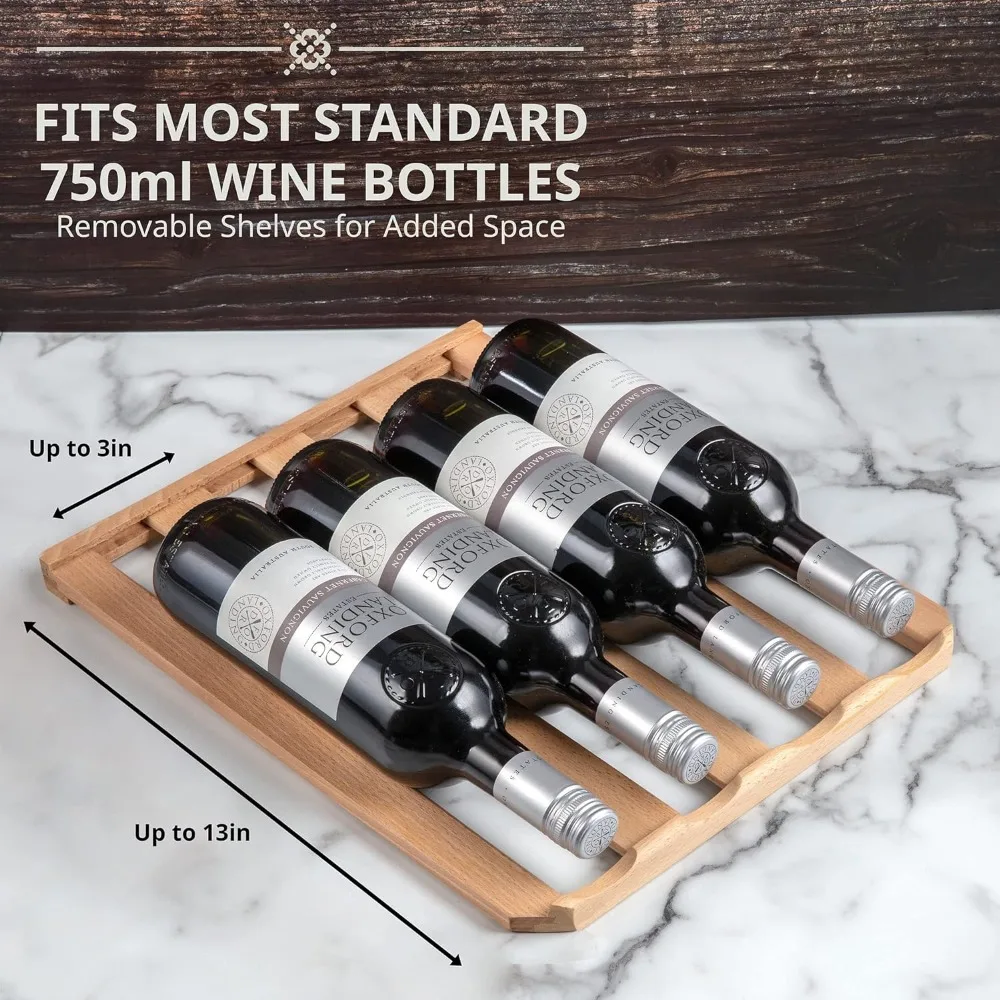 New 28 Bottle Compressor Wine Cooler Refrigerator W/Lock，41f-64f Digital Temperature Control Fridge