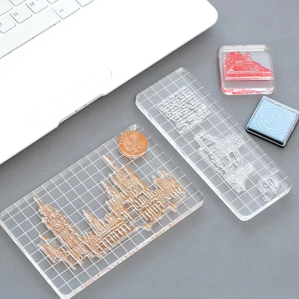 Acrylic Block for Clear Stamp Cling Mounted Rubber Stamps DIY Scrapbooking Photo Album Decorative Handmade Tool Wax Stamp Pad clear stamps clear rubber stamps acrylic stamp block