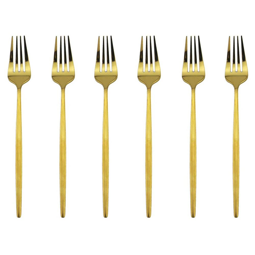 Stainless Steel Dinner Fork 6 Pcs 8.2 Inch Camping Dinnerware Set Tableware Eating Utensils