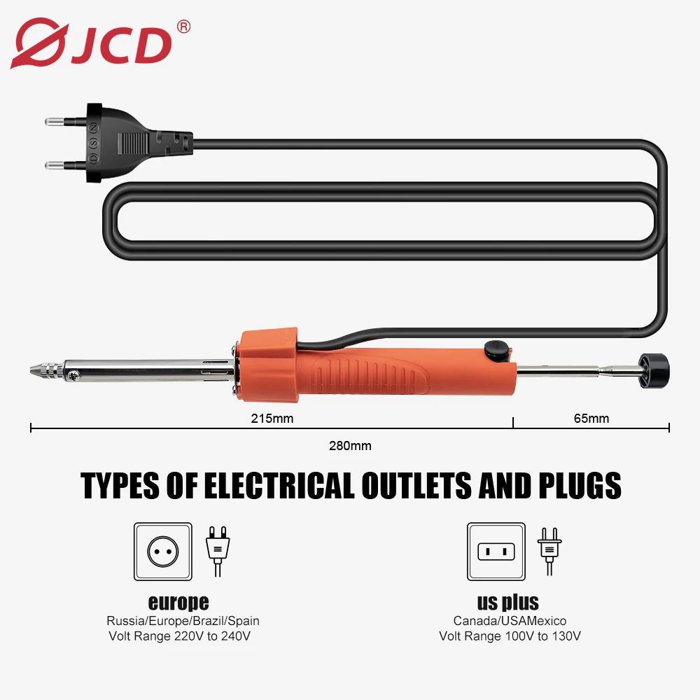 Electric Soldering Iron JCD 2-in-1 Tin Absorber Electric Soldering Iron Electric Tin Absorber Gun Pump Powerful Manual Tools