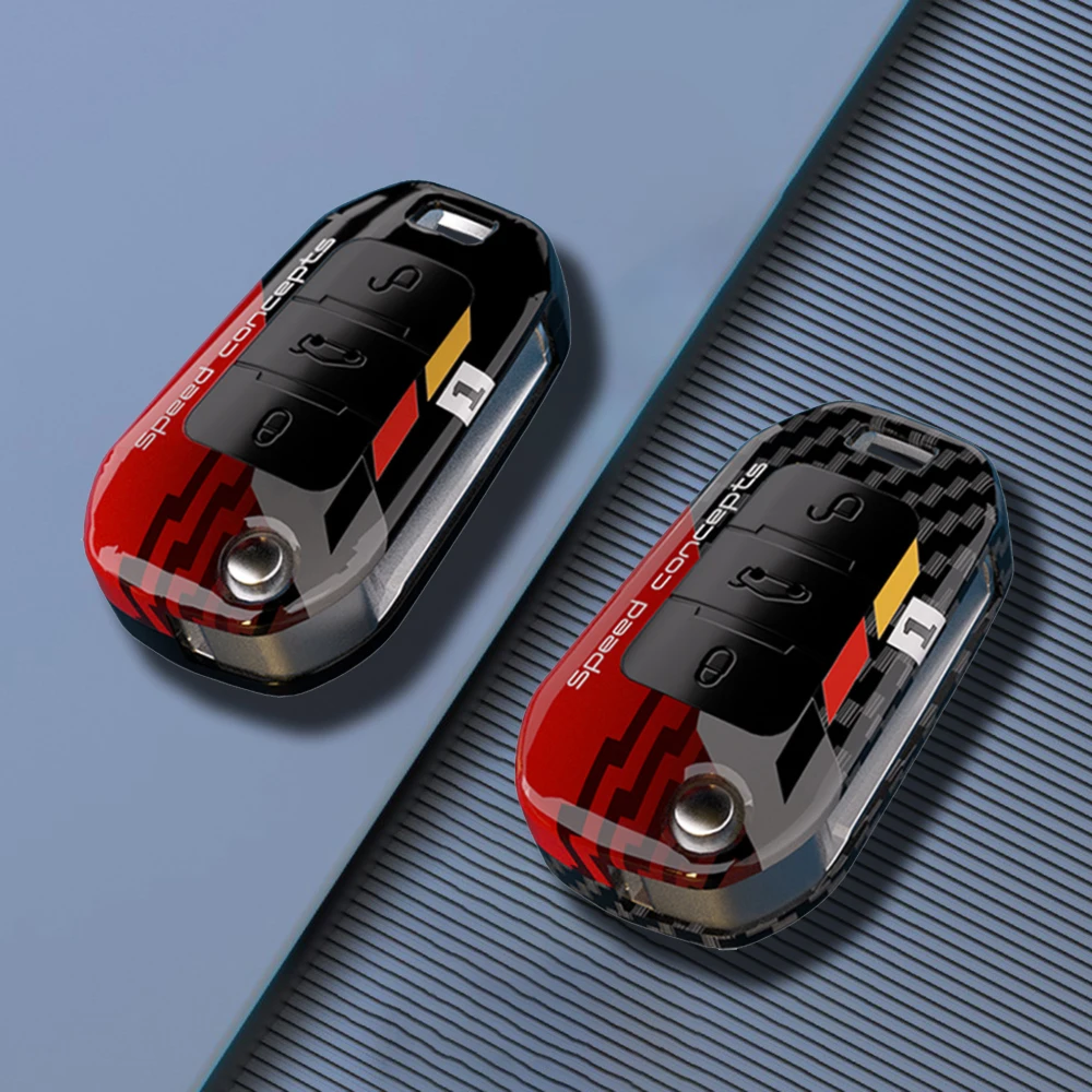Premium ABS Carbon Car Key Case Cover - Sleek and Durable Key Protection Accessory