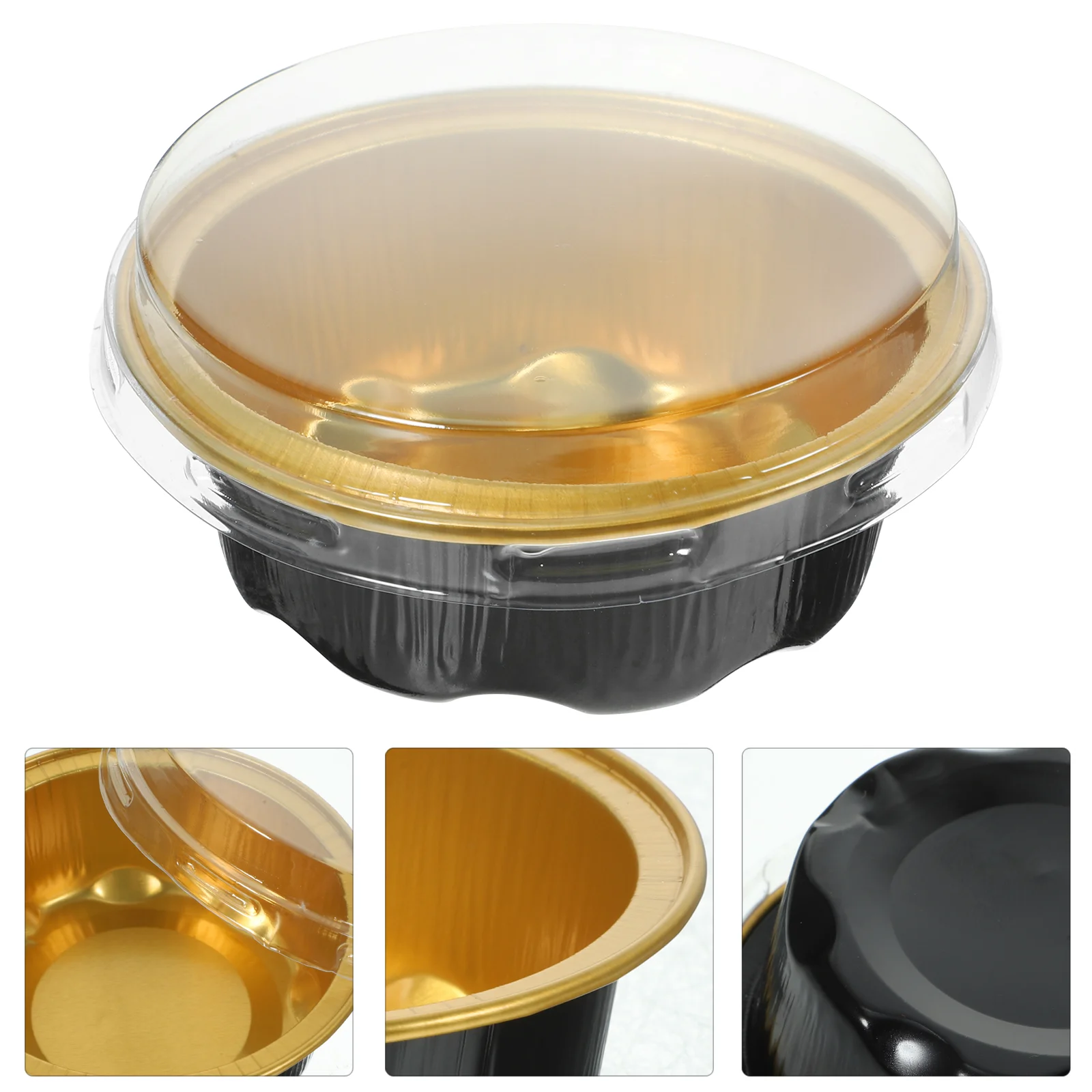 

100pcs Mini Cake Pans With Lids Aluminum Foil Ramekin Mold Baking Cups For Individual Cake