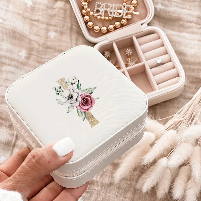 

Маленькая и простая кожаная шкатулка для ювелирных изделий, портативная шкатулка для украшений для путешествий, серег, ожерелья, подарочная шкатулка на молнии для подружки невесты