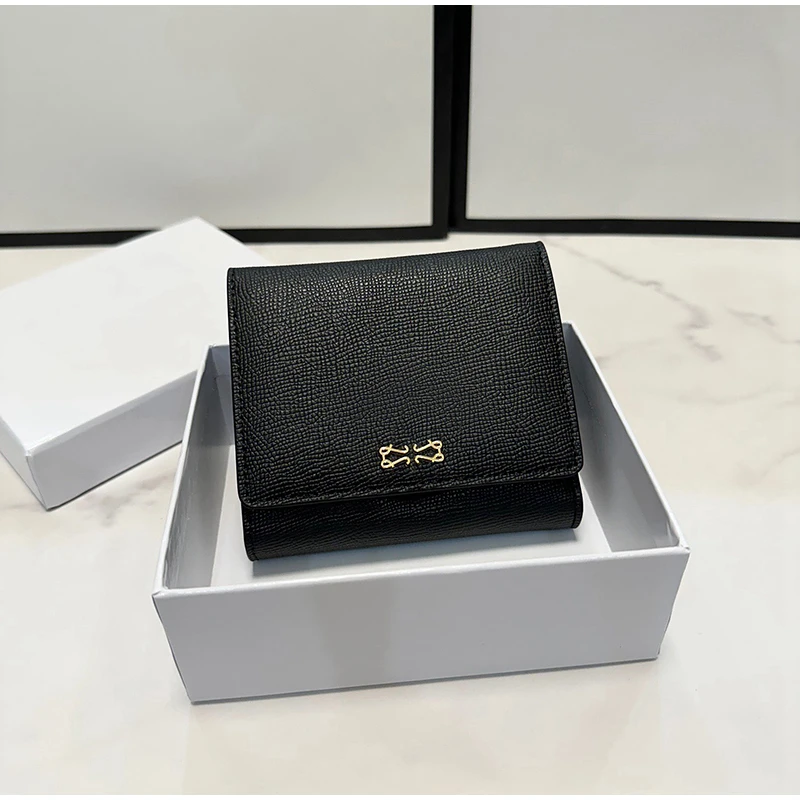 

Designer Genuine Soft Texture Black Leather Wallet Men Gift Minimalist Carf Holder Wallet Brand Versatile Coin Purse Women