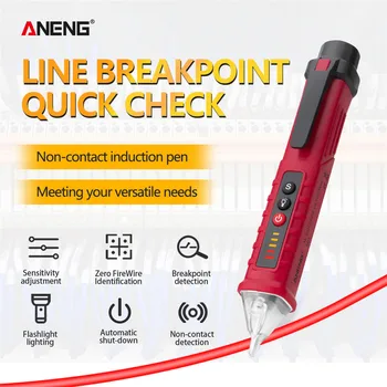 Vd802 voltage detector 전기테스터 비 접촉 ac 전압 검출기 테스터 미터 12 v-1000 v 펜 스타일 전기 표시기 led 콘센트 전압 dectetor 센서 위트 전기테스터기