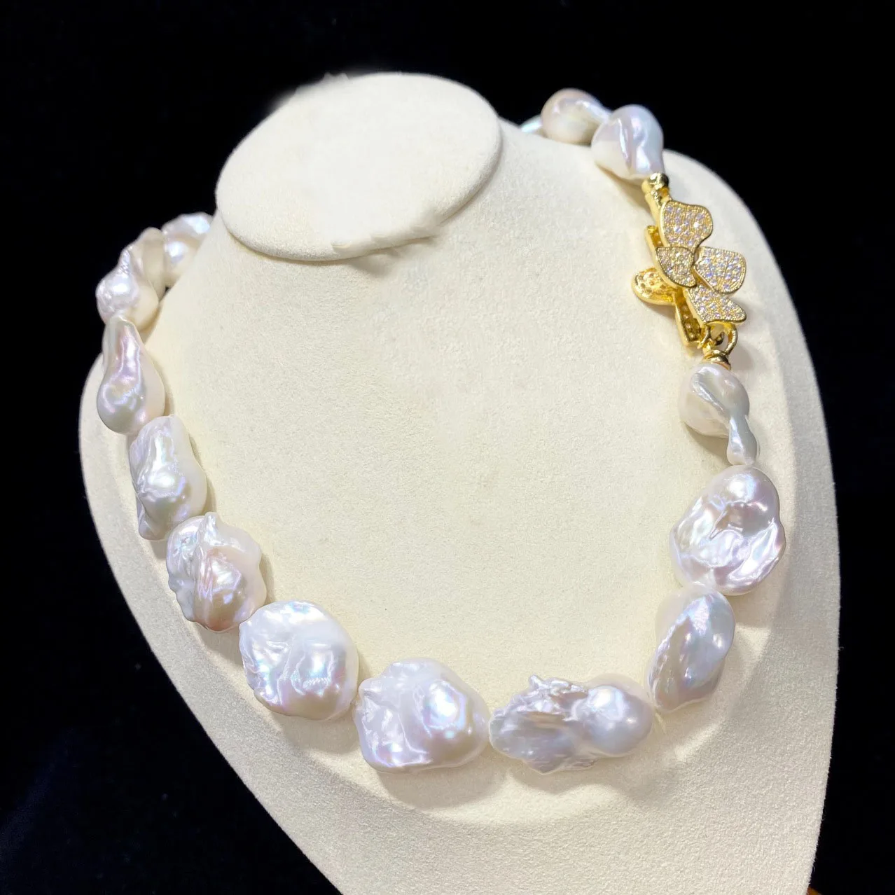 Baroque Pearl Bead Necklace Baroque Pearl Necklace, 17.72 Inches