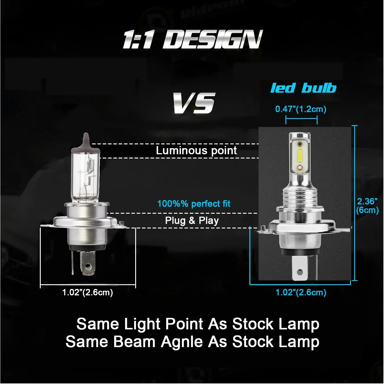 2Pcs 슈퍼 밝은 H4 9003 HB2 Led 전구 자동차 헤드 라이트 오토바이 자동 안개 램프 라이트 12v 24V 80W