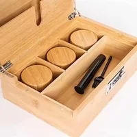 Wooden Herb Storage Box Stash Case Cigarette Rolling Tray Natural Handmade For Smoking Accessories Combo Men Gift 2