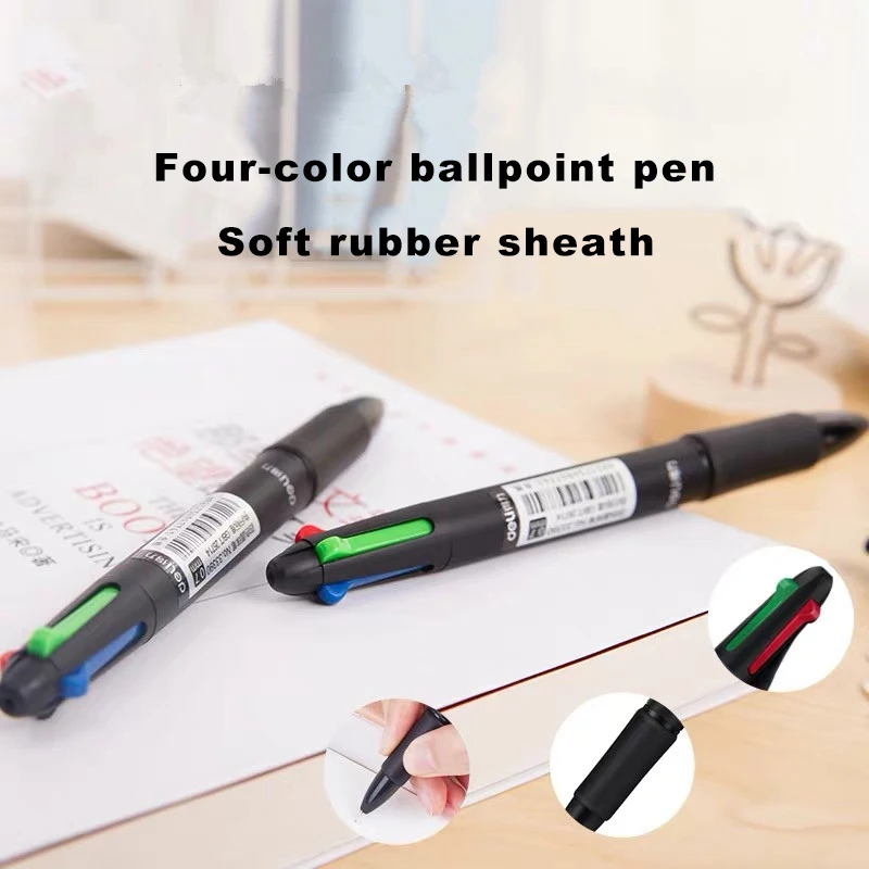 Deli 4 in1 Ballpoint Pen 0.7mm MultiColor Ink Refill Multifunction Pens for Marker Writing Scrapbook Stationery Back to School ballpoint pen colored pens color pen set