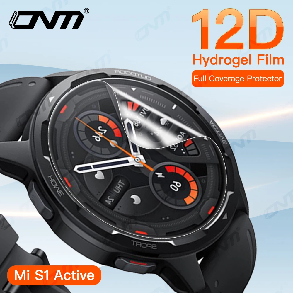 12D Hydrogel Film for Xiaomi Mi Watch S1 Active & Color 2 Full Screen Protector Soft Film for Xiaomi Color Sport (Not Glass)