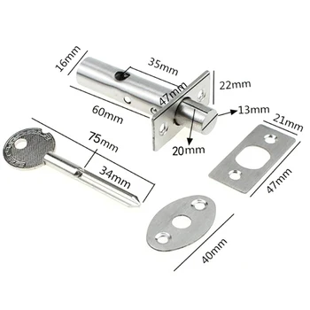 Fire Door Stainless Steel Hidden Manager Tubewell Key Mortise Lock With Long / Short Core, Hardware Lock For Door, Brushed