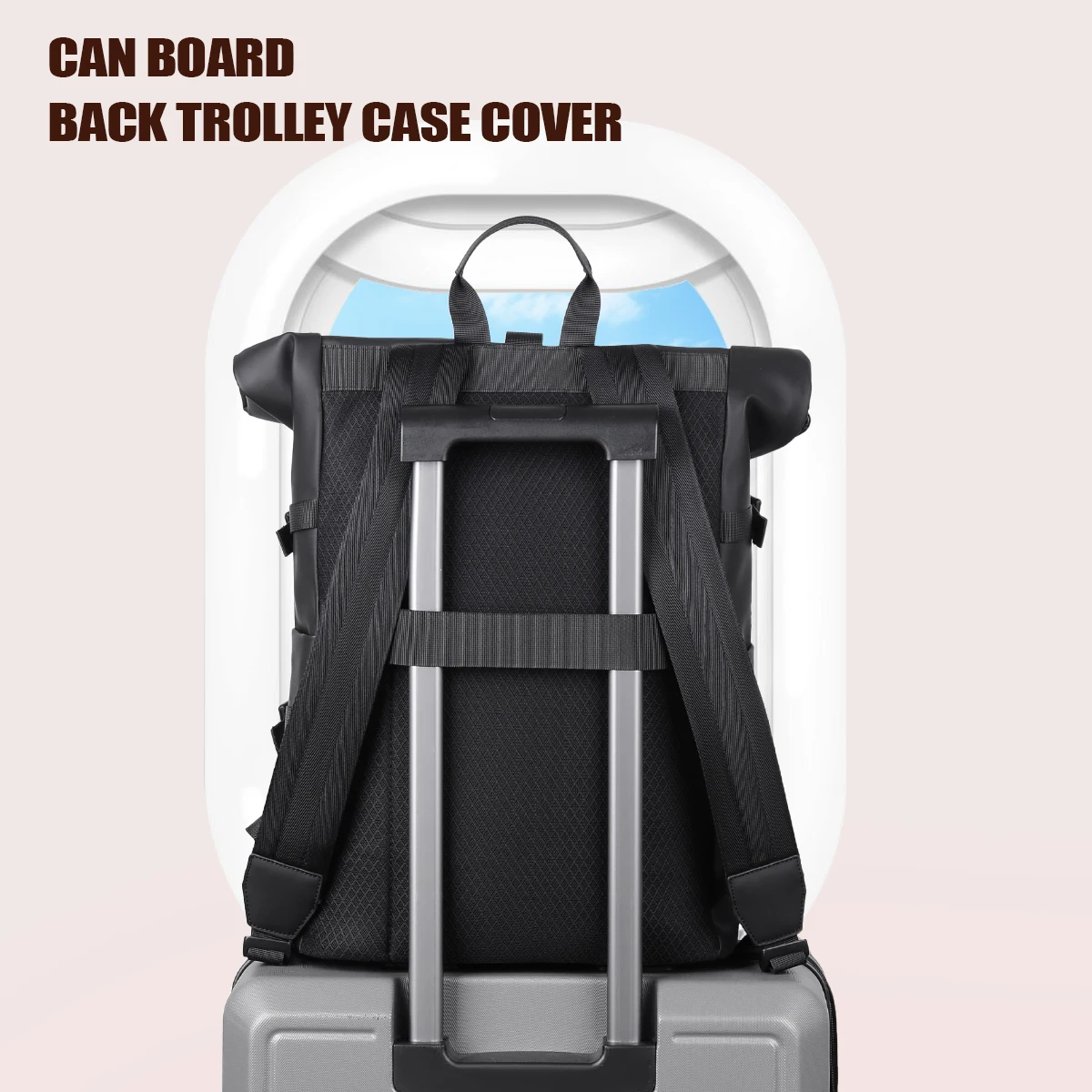 Backpack Men's Commuting Large Capacity Travel Bag 17.3inch Computer Bag Business Backpack College Student School Bag Pu Leather Meeting Business Travel Abroad