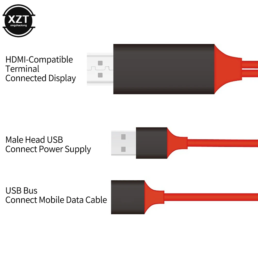 Hdmi-Compatible Mirroring AV Cable Phone to TV HDTV Adapter Usb Adapter Three-In-One Mobile Phone With The Same Screen Universal