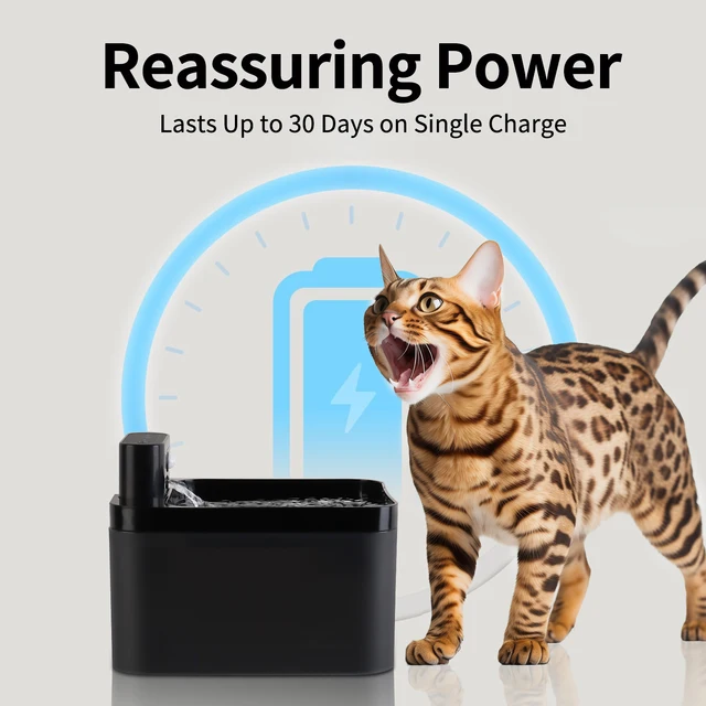 2.2LPet cat Water Fountain Silent Battery SensorTwo-in-One Ultra-Quiet Dispenser  Cat Water Fountain Cats Water Dispenser Indoor 2