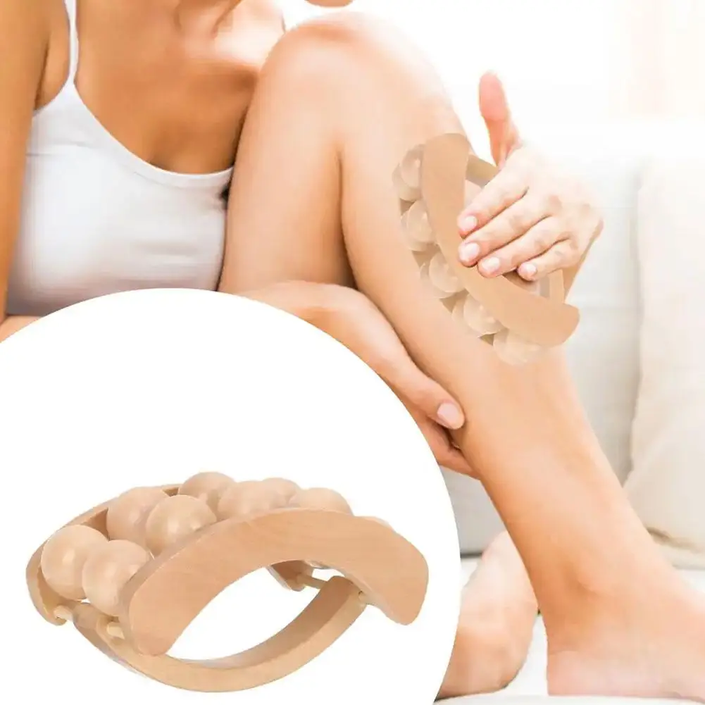 

Wood Therapy Roller Massage Tool Handheld Cellulite Lymphatic Trigger Release Muscle Stick Roller Anti Drainage Cellulite