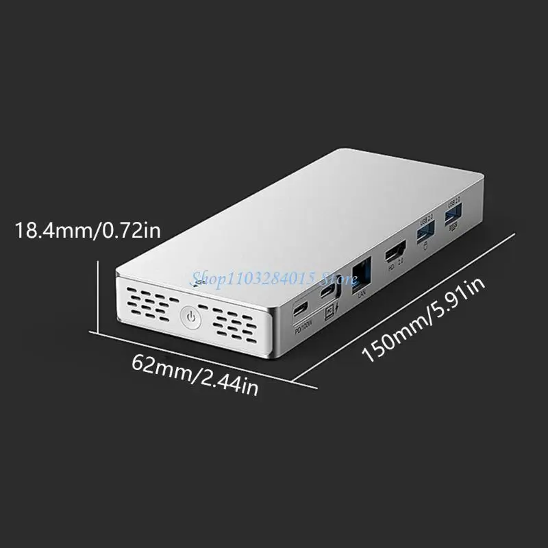 R6FF 14 In 1 USB C 허브, 4K HDTV 100WPD 충전 기가비트 이더넷 USB 3.2 Gen2 노트북용