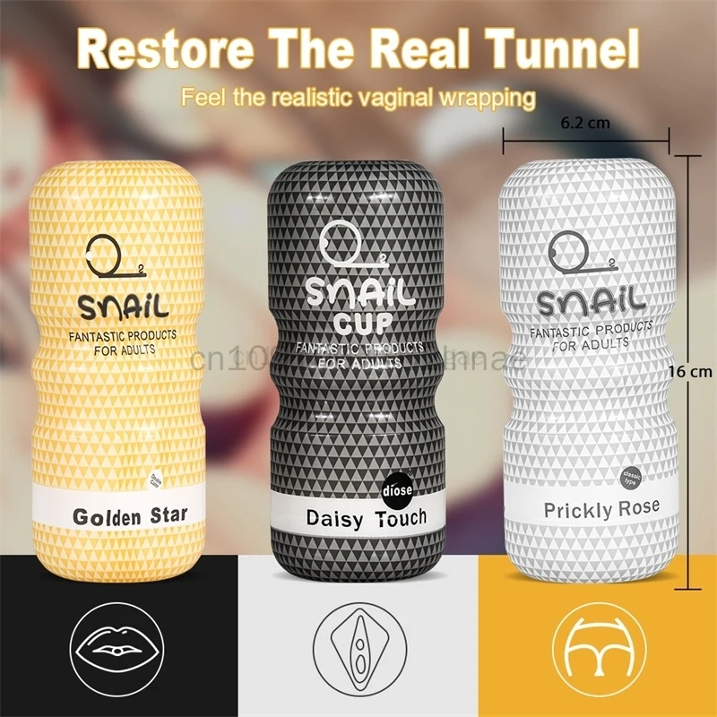 Snail Male Masturbator Vagina Anal Oral Masturbation Cup Penis Massager Glans Exercise male masturbator male masturbator cup male masturbation aid