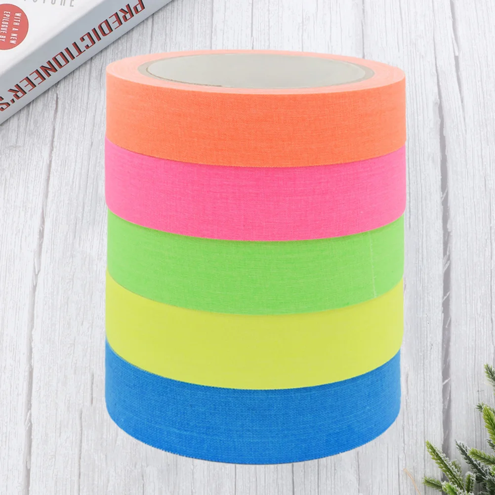 

5 Rolls of Colored Masking Tape Cotton Tape Party Decorate for School Activities Classroom Office