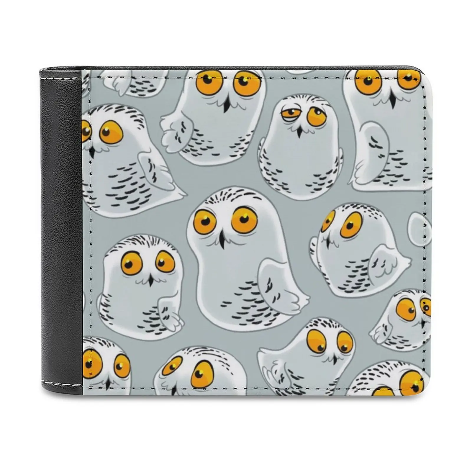 

Мужской кошелек Bubo Scandiacus с узором заснеженных сов, легкий портативный бумажник для отдыха и путешествий, короткая стильная мужская сумочка с совой
