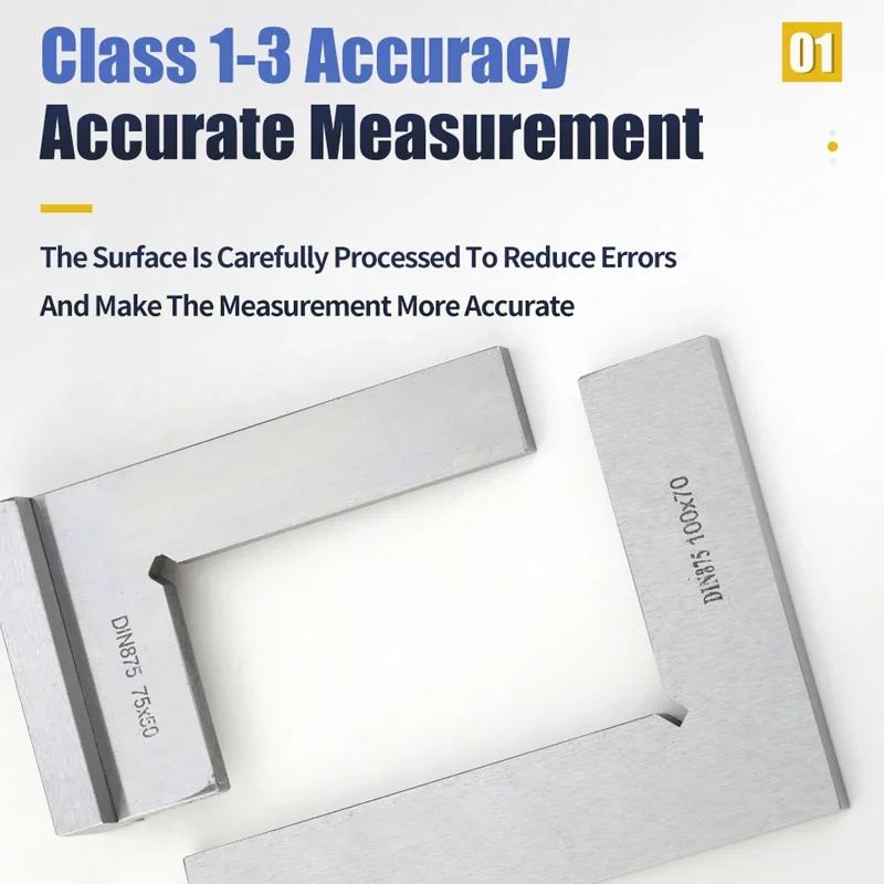 Woodworking Rulers Try Square Flat Edge Square Ruler 90 Degree Woodworking Tools Metal Right Angle Ruler Measurement Tools carpenter 50x40 75x50mm