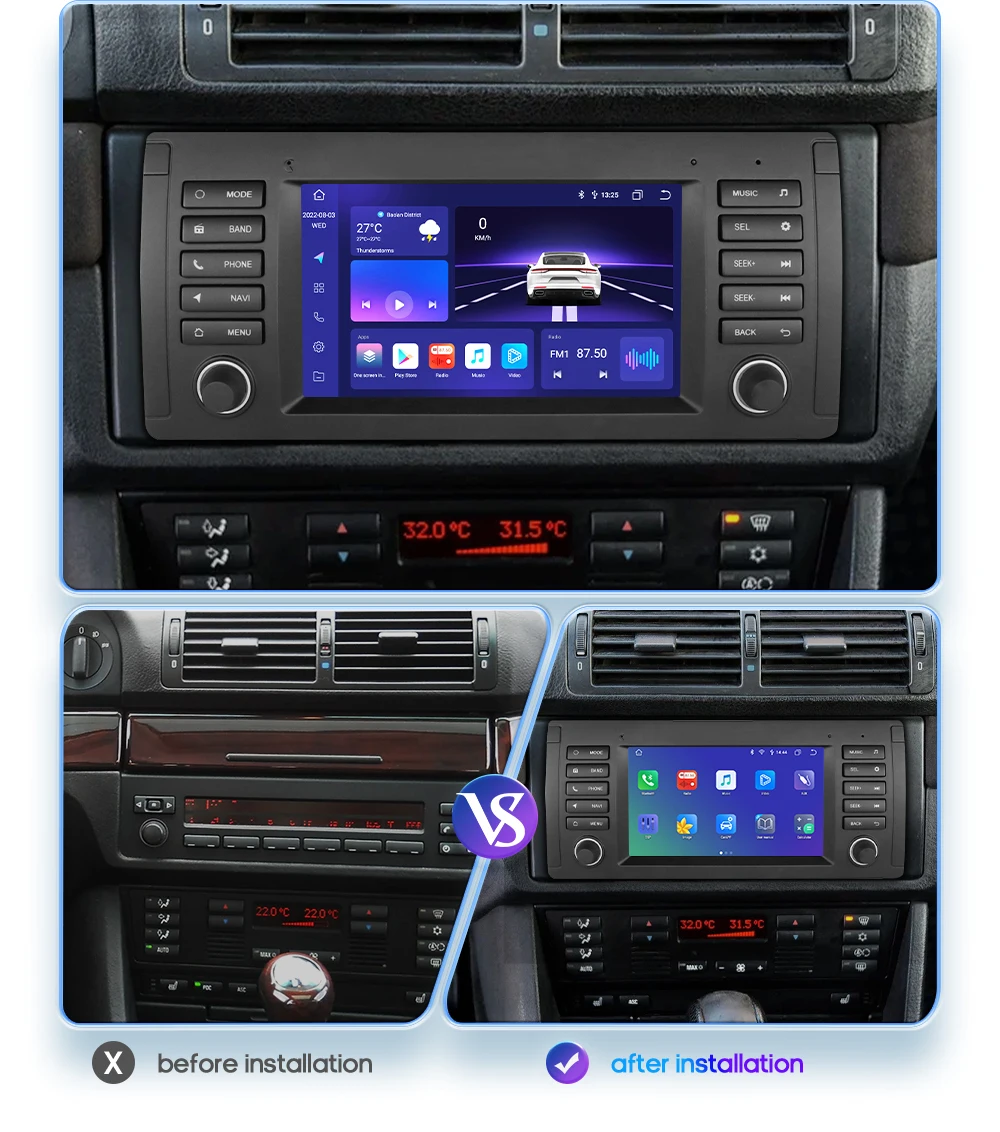 7 zoll Carplay Android Auto Auto radio Für BMW 5 Serie е39 X5 E53 1996-2007 multimedia-player GPS Autoradio 2din 4G BT Bildschirm – Detail 4