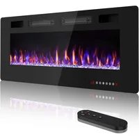 50 inch Electric Fireplace Inserts and Wall Mounted with Remote Control & Touch Screen 1500W Fireplace Heater with Timer 1