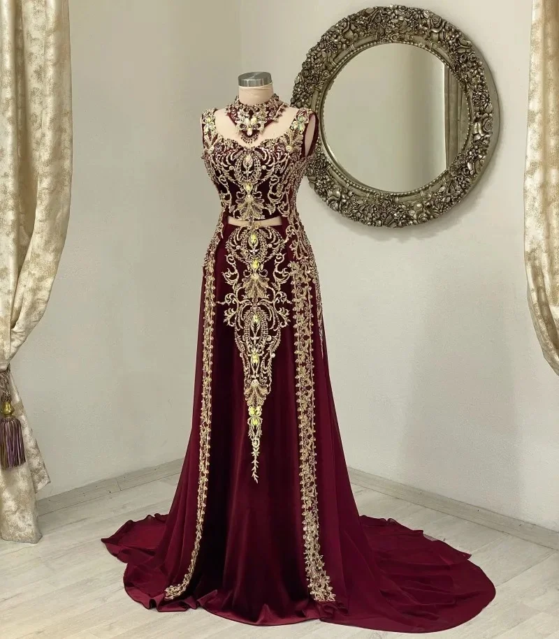 Lace Moroccan Kaftan Caftan Muslim Evening Dresses A-line Sweetheart Appliques Dubai Arabic Abaya Islamic Gown Customized 3