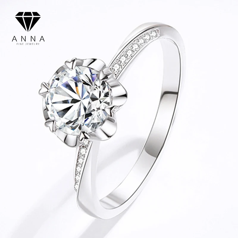 

1 Carat Snowflake D Color Moissanite with GAR Certificate Diamond Ring For Women 925 Sterling Silver Wedding Bride Fine Jewelry