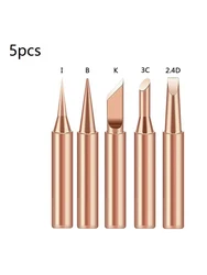 5PCS Copper Iron Soldering Tip Set - Enhanced Bare Copper Welding Tools (5PCs)