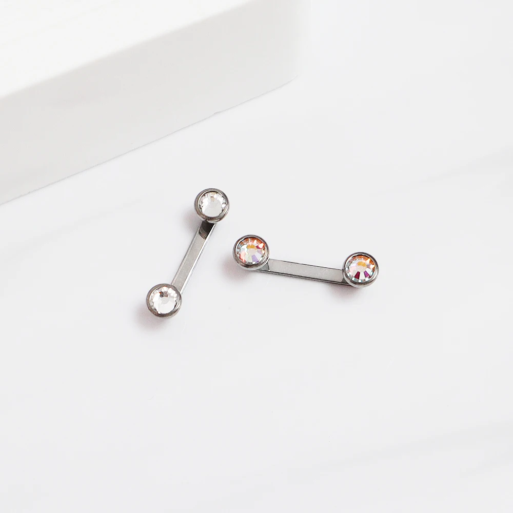 piercing jewelry body piercing jewelry body jewelry F136 titanium embedded nail clavicle nail with zirconia double head