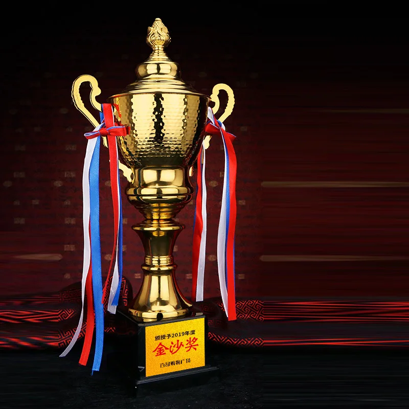 Customized Honor Trophy Cup for College Sports, Gold Plated Trophy Cup, Champions, Team, Competition Craft, Souvenir Trofeu