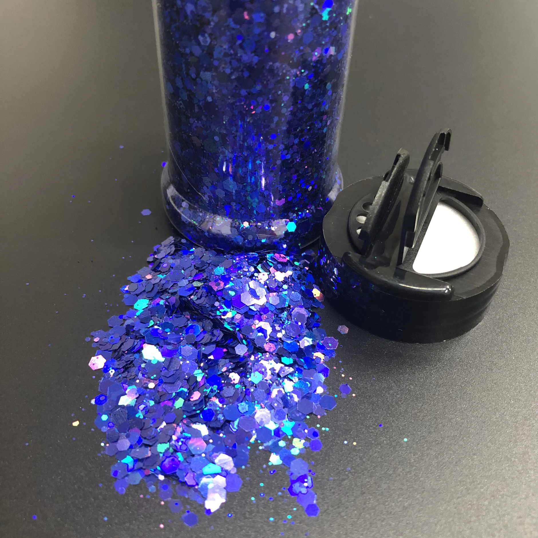 Shaker Packing 24 colors Holographic Chunky Tumbler Craft Nail Glitter Bulk 2oz (57g)