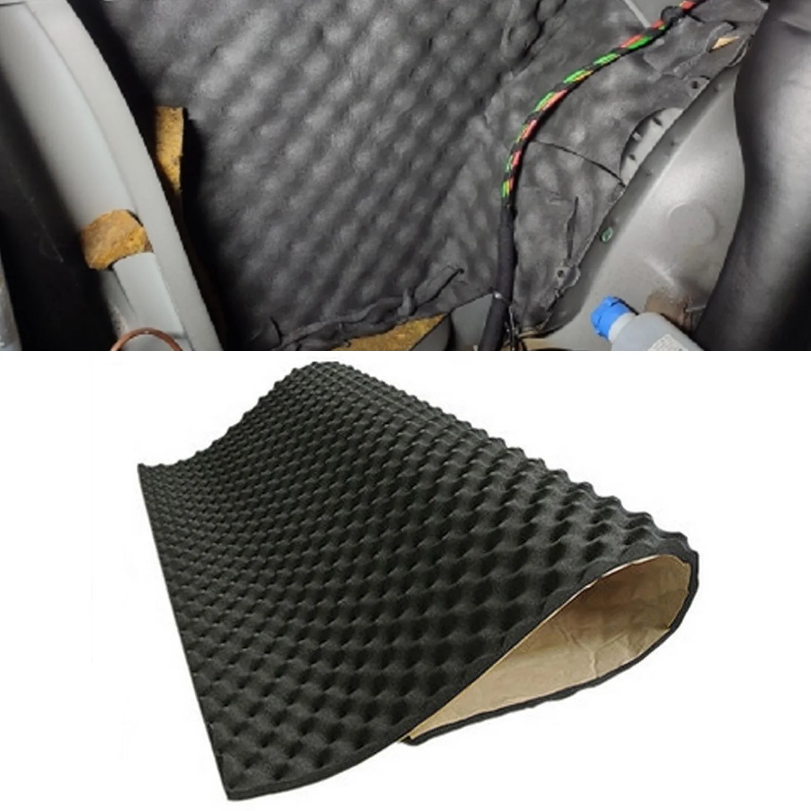 Auto Studio Sound Acoustic Absorption Car Heatproof Wave Foam Deadener Car Soundproof Cotton Insulation Mat