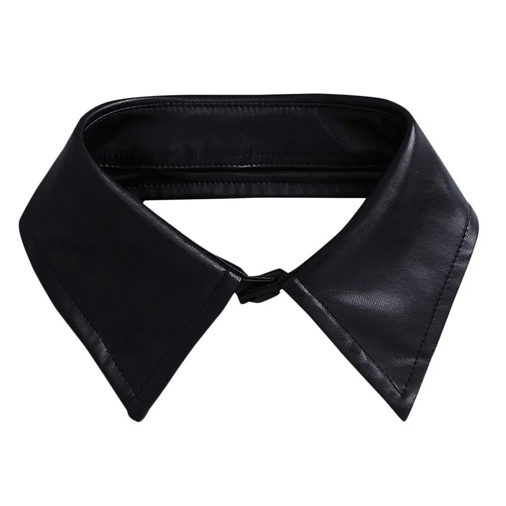Colar Falso Estilo Coreano em Chiffon e PU - Preto, Bege, Branco