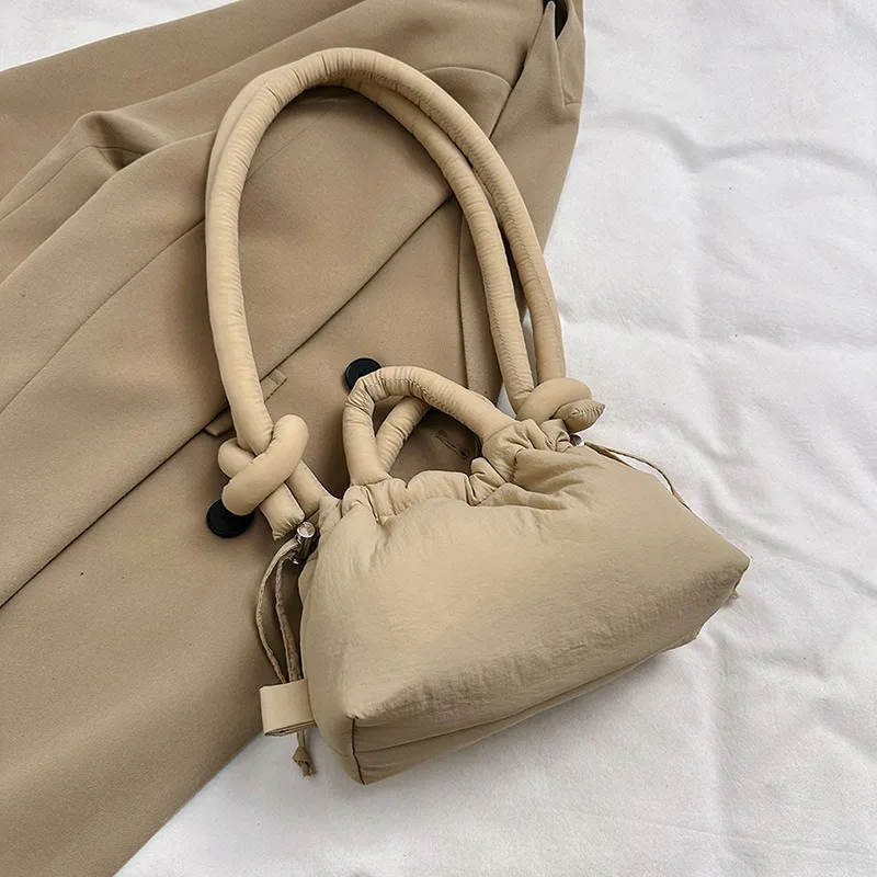 ตัวเลือกสินค้า กระเป๋าถือแฟชั่นเกาหลี กระเป๋าสะพายข้าง กระเป๋า Mini Tote ผ้า Soft Dacron สำหรับผู้หญิง