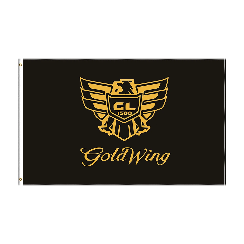 

3x5 футов Золотой флаг GL1800 GL1500 полиэстер для украшения мотоцикла