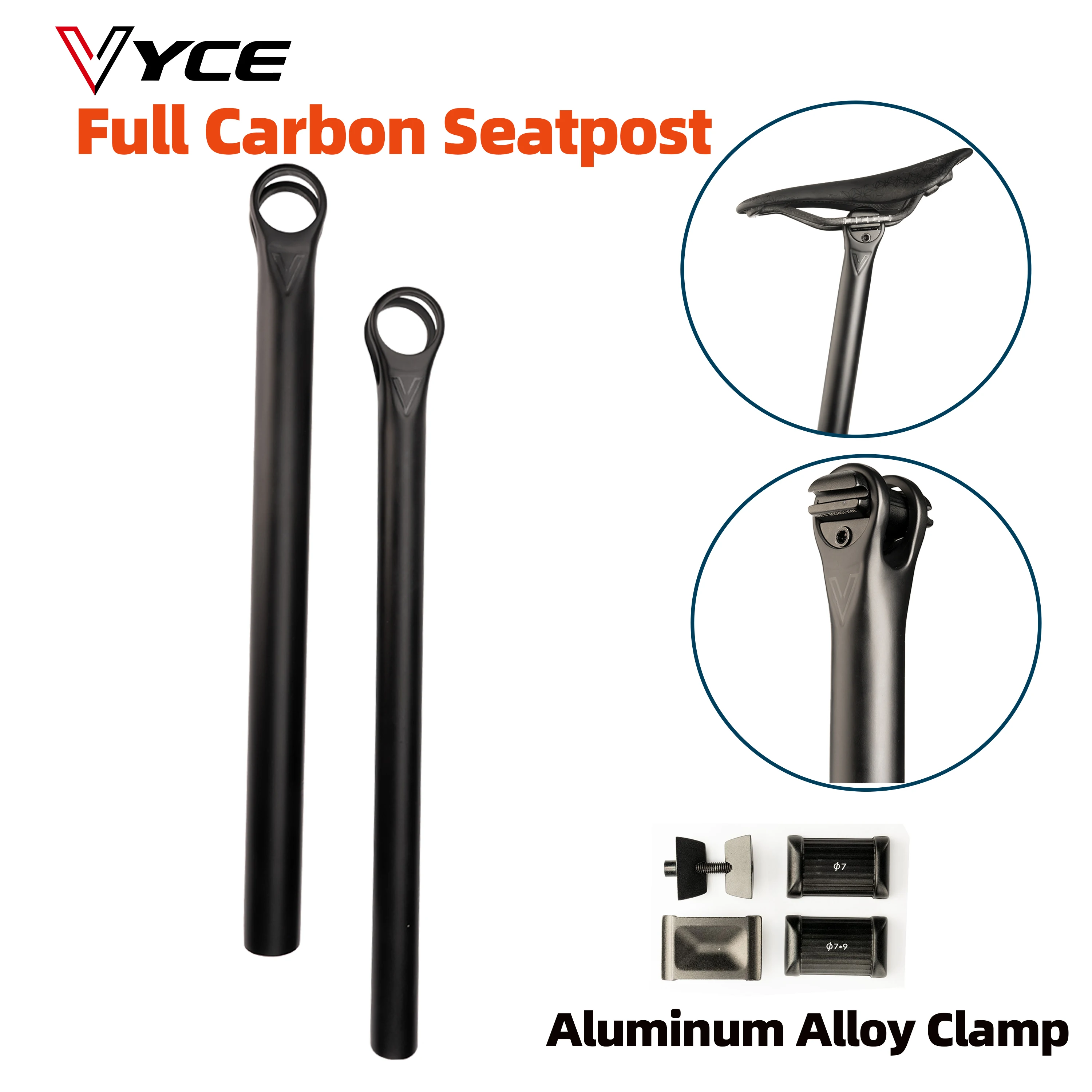 VYCE Full Carbon Seatpost MTB Road Bike Seatpost 27.2*400mm /31.6*400mm Carbon Bicycle Seat Post