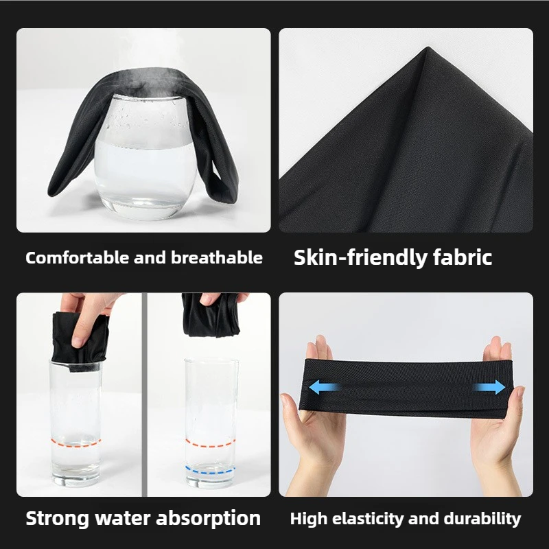 1/2Pcs Sports Headband for Men Fitness Sports Satin Head Band with Elasticity Yoga Sweat-Absorbent Headbands for Women and Men