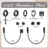 1-9 Pairs Black Color 316L Stainless Steel Non-Piercing Clip on Cross Chain Dangle Hoop Earrings CZ Magnetic Stud Earrings Set 6