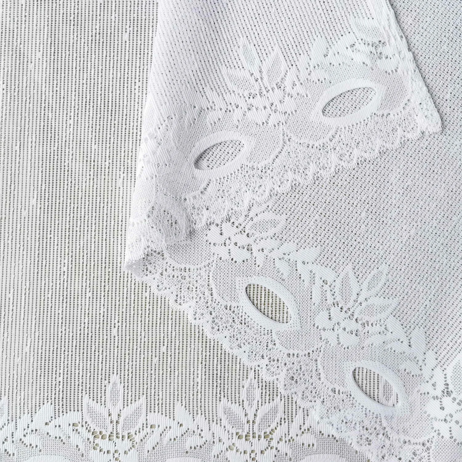 White Lace Sheer Curtains Long Scalloped Bottom Kitchen Short Curtain Valance Window Treatment for Bedroom Living Room Cabinet - Image 6