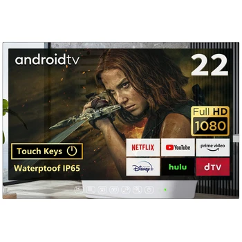 Soulaca 22 pollici Specchio SmartTV Impermeabile Pannello HD 1080P WiFi integrato Bluetooth Android 11.0 Nuovo modello 2024 Magic LED US EU 1