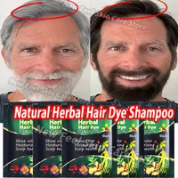 Natural Plant White Hair to Black Shampoo 3 in 1 Herbal Change Color Hair Dye Repairs Gray White To Dark Brown Black Hair Care