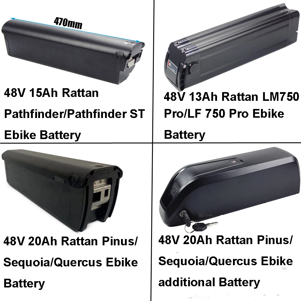 48V 13Ah 15Ah 20Ah Ltihium E-Bike Integrated Battery for Rattan Pathfinder ST LM LF 750 Pro Pinus Sequoia Quercus Electric Bike