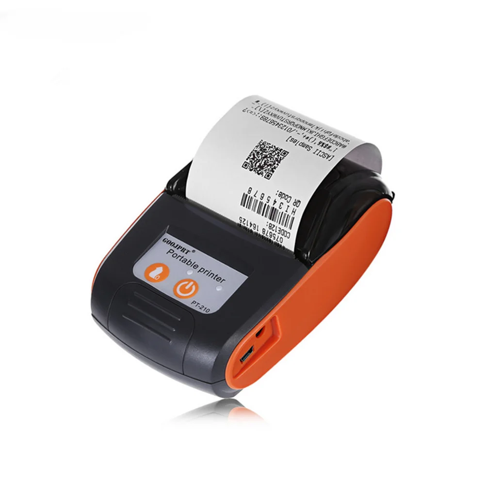 58mm mini portable thermal printer with battery Goojprt pt 210 Barcode