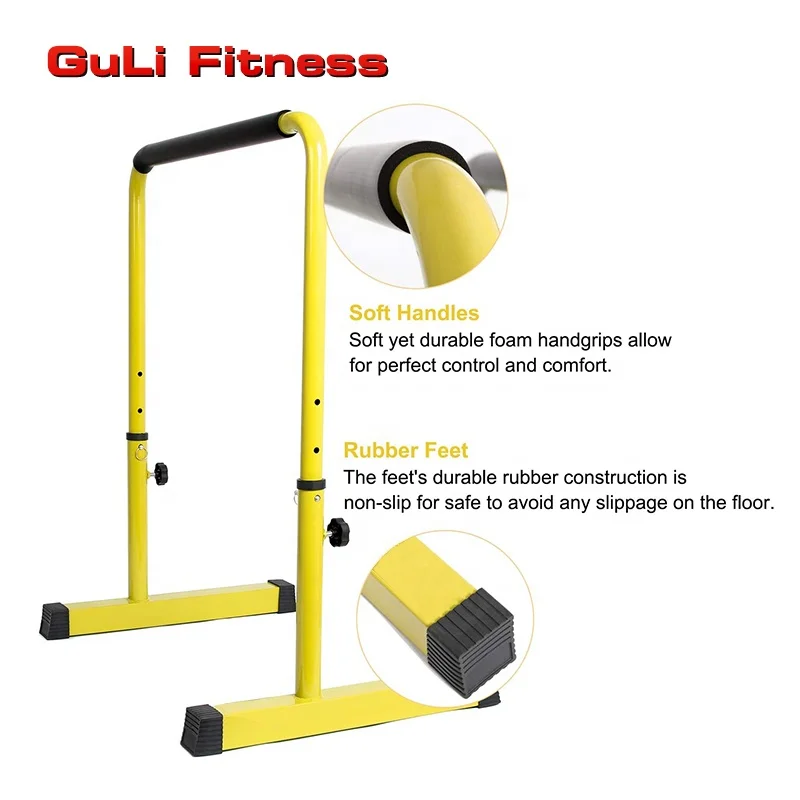 Home Gym Exercise Fitness Equipment Gymnastics Adjustable Push Up Stand Parallel Dip Bars Pull Up And Dip Bar Station