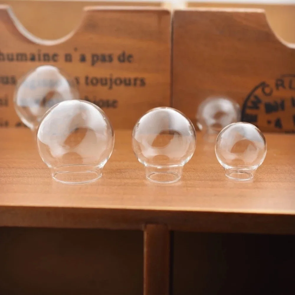 Mini Glass Globe Bubble 1/2/3X 20x12mm 20x15mm 25x15mm 30x20mm 35x25mm 40x25mm DIY Clear Round Glass Dome Jewelry Vial Pendant