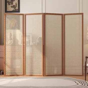 Schermo divisorio soggiorno pieghevole schermo pieghevole mobile moderno giapponese semplice camera da letto che blocca lo schermo pieghevole in legno massello 1